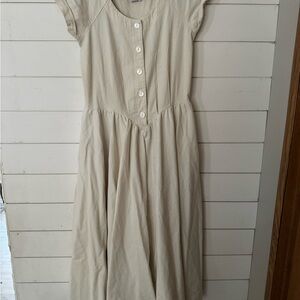 Elegant Cream Button-Down Dress
